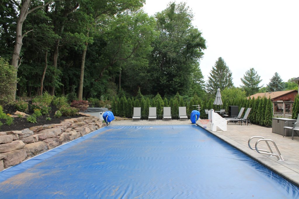 Pool coping and patio